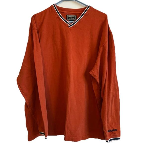 90s Abercrombie Outdoor Heavy Long Sleeve Orange Ringer Thermal Men Shirt XL USA - Picture 4 of 8